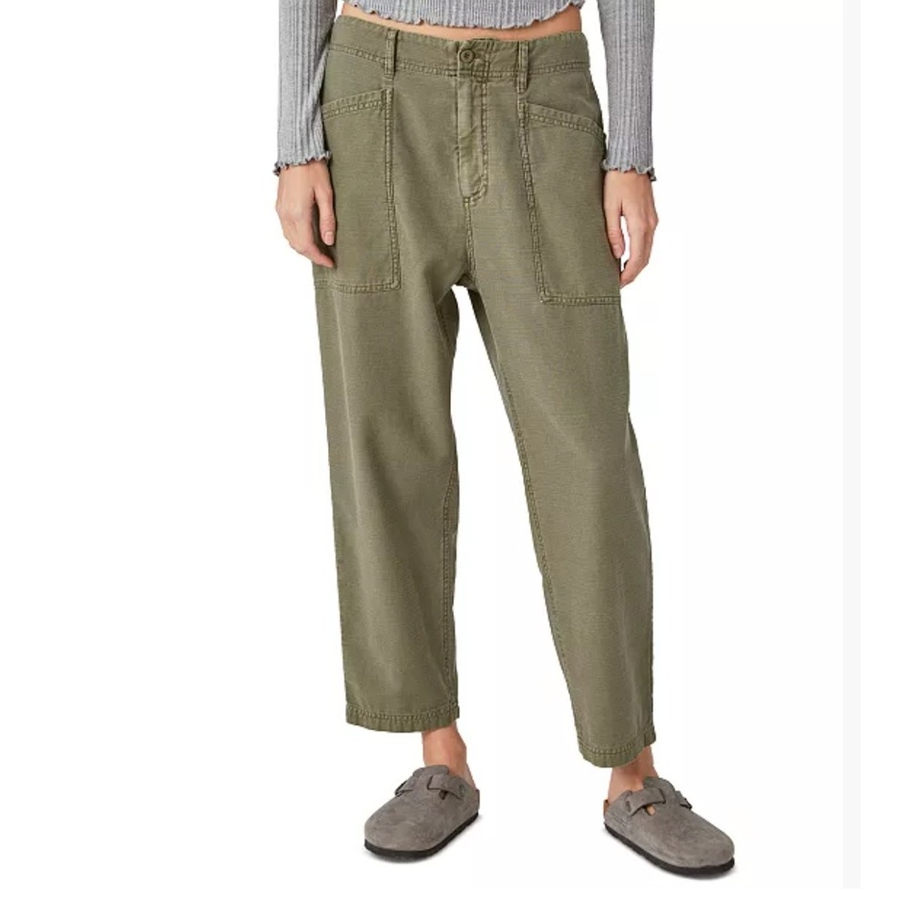 Lucky Brand Easy Pocket Utility Pants 14 Womens Light Green Cotton Lyocell